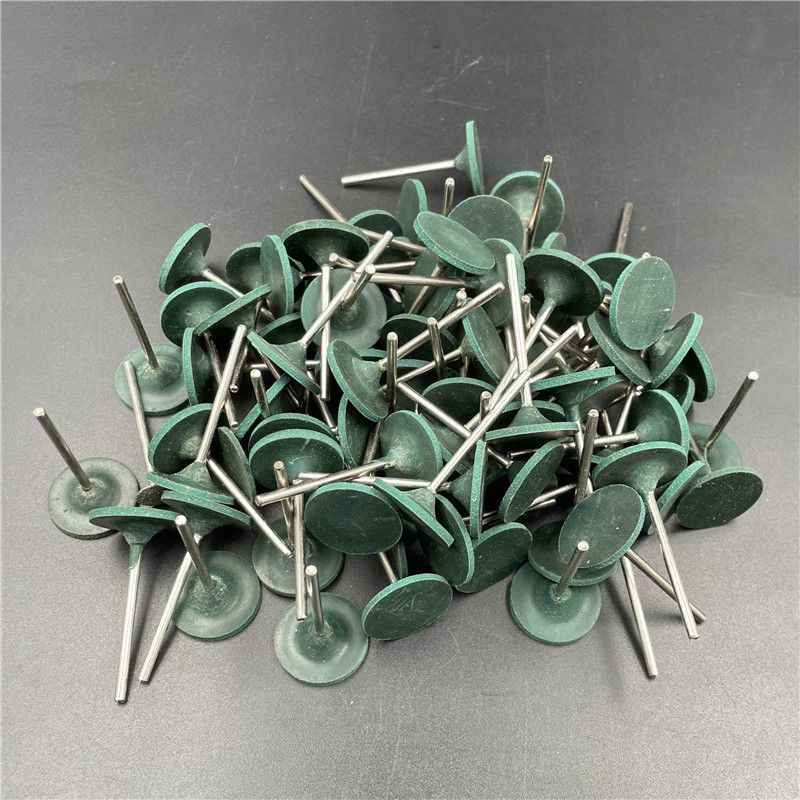 廠家供應(yīng)牙科技工材料綠膠輪帶柄拋光膠片廠用