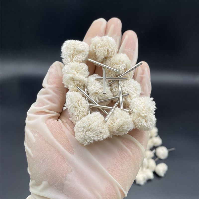 羊絨磨頭2.35帶柄拋光皮輪白黃布輪金屬玻璃玉器布輪羊毛絨毛氈輪